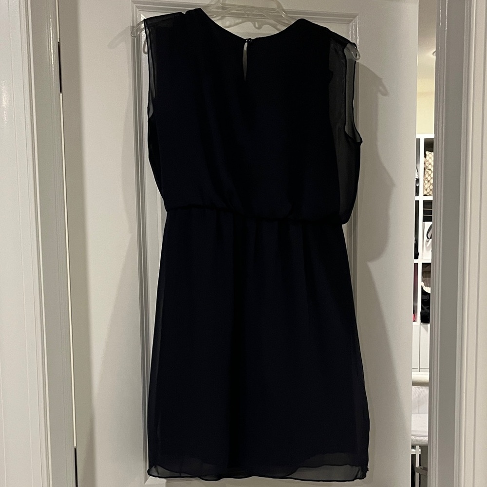 Navy Ruffle Dress - Picture 4 of 5